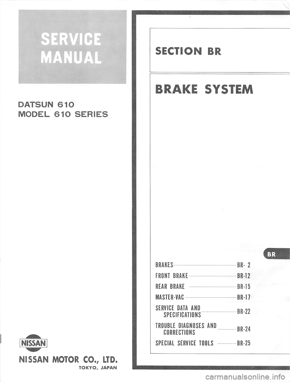 DATSUN 610 1974 Service Manual DATSUN 610 1974 Service Manual