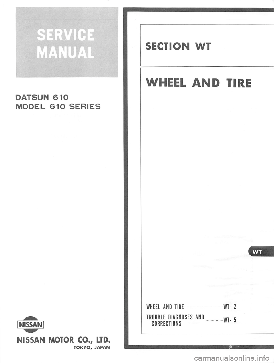DATSUN 610 1974 Service Manual DATSUN 610 1974 Service Manual