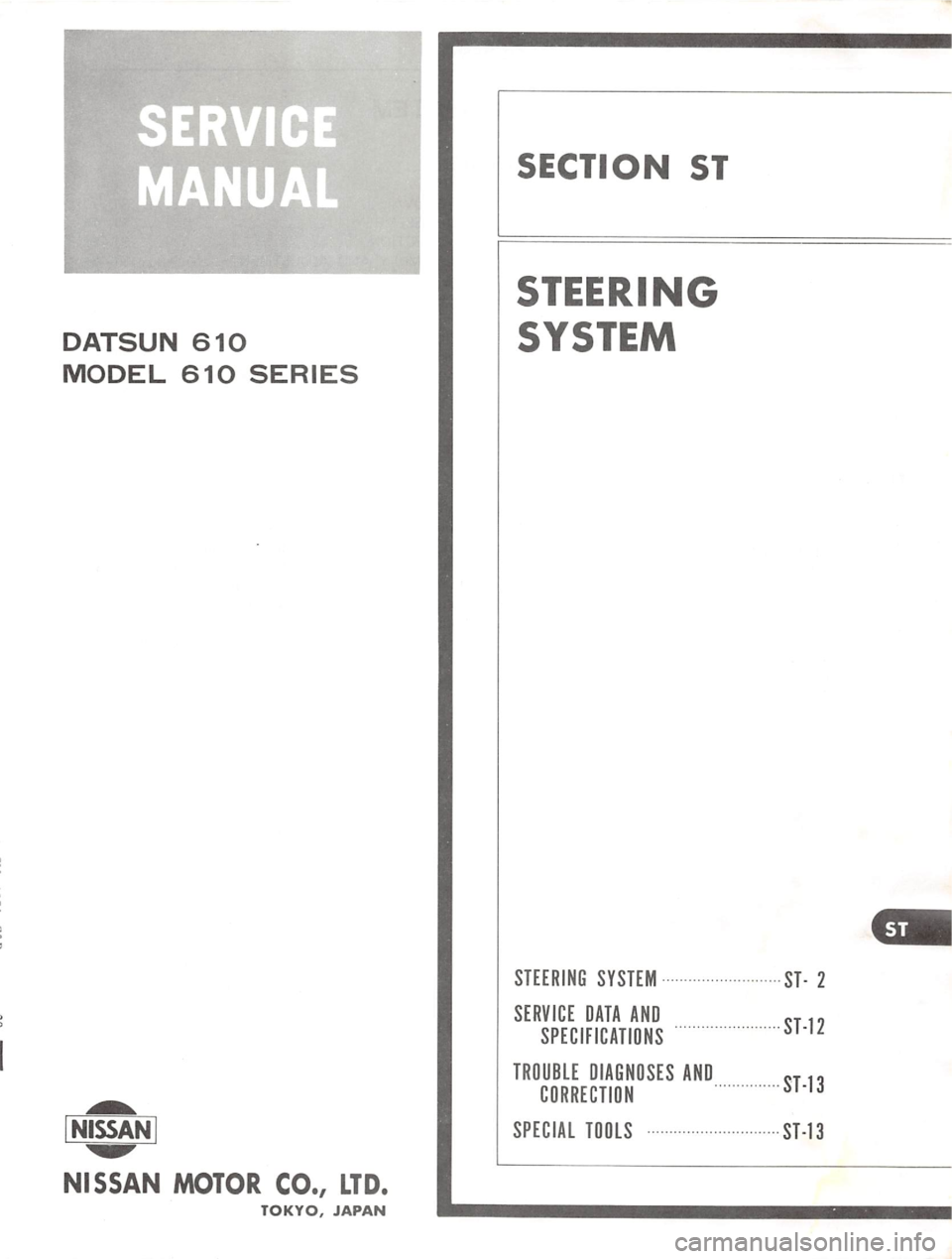 DATSUN 610 1974 Service Manual DATSUN 610 1974 Service Manual
