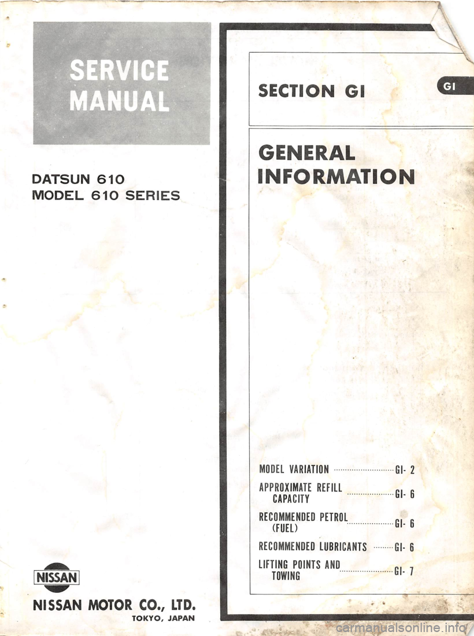 DATSUN 610 1974 Service Manual DATSUN 610 1974 Service Manual