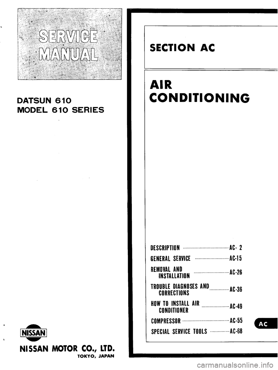 DATSUN 610 1974 Service Manual DATSUN 610 1974 Service Manual