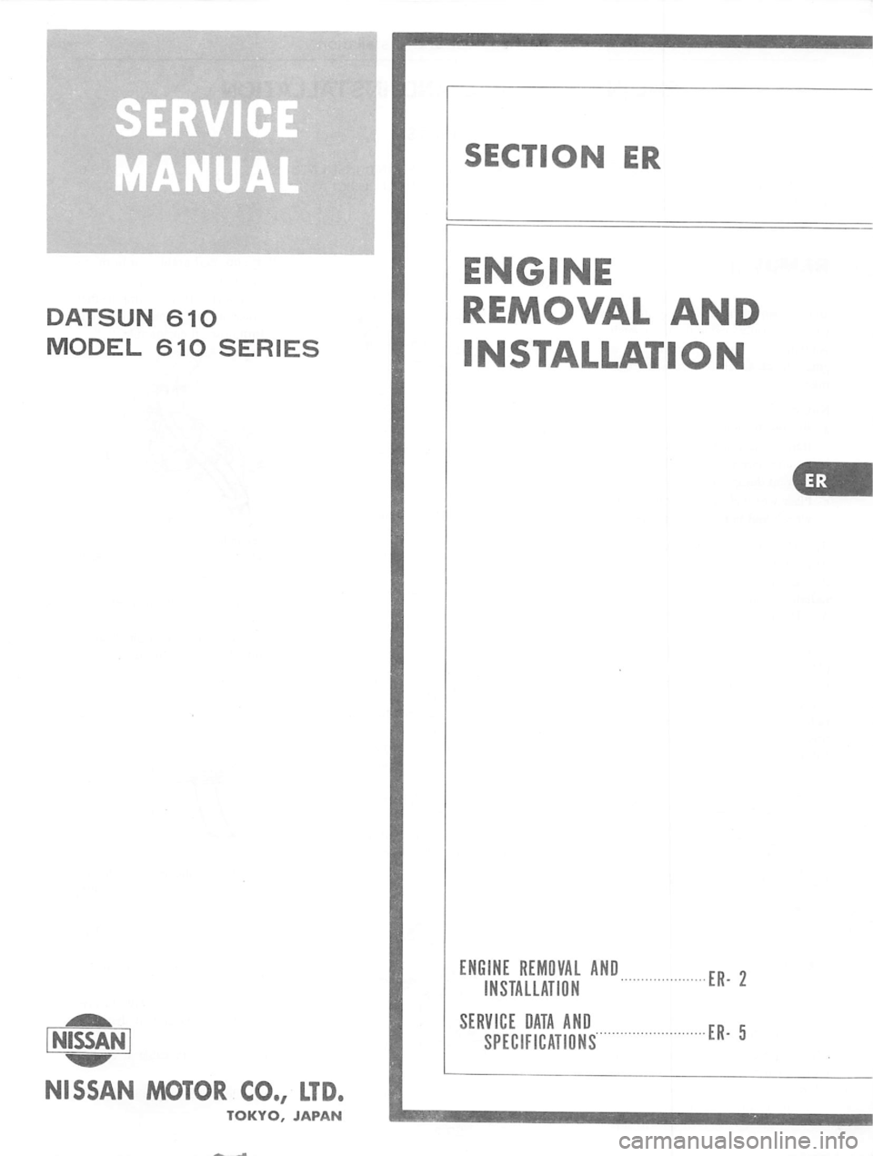 DATSUN 610 1975 Service Manual DATSUN 610 1975 Service Manual