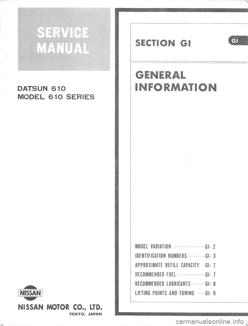 DATSUN 610 1975 Service Manual DATSUN 610 1975 Service Manual