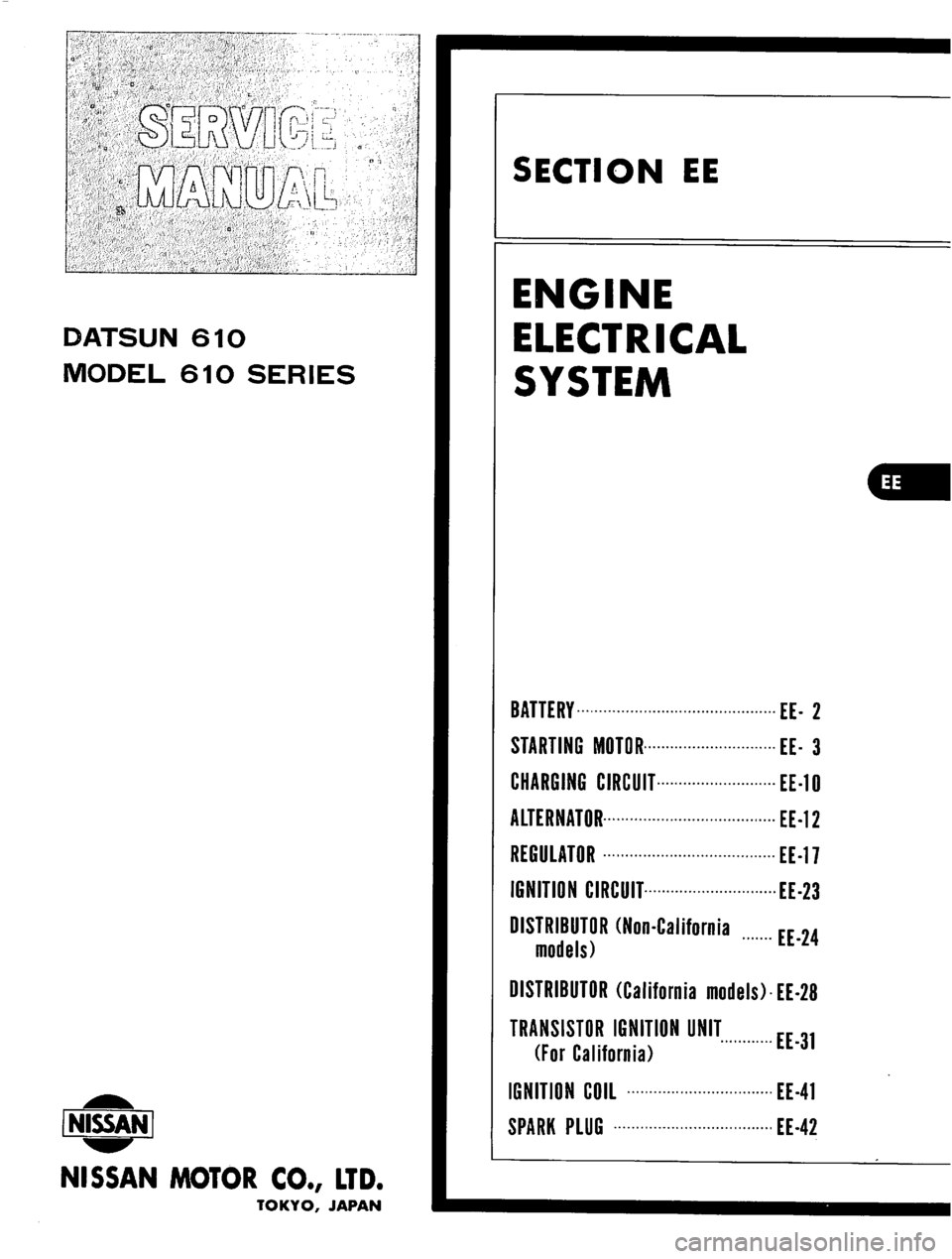DATSUN 610 1976 Service Manual DATSUN 610 1976 Service Manual