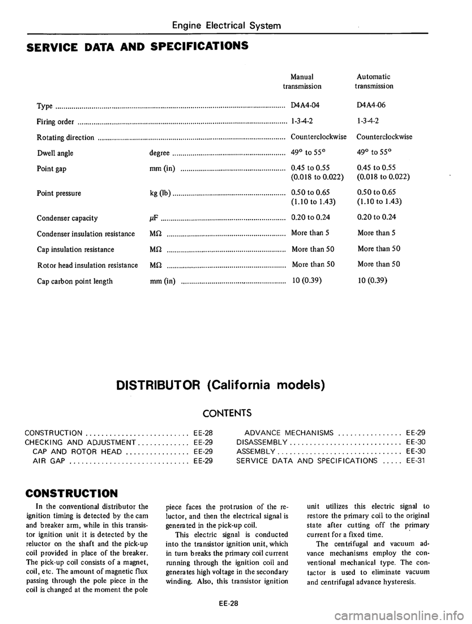 DATSUN 610 1976 Service Manual DATSUN 610 1976 Service Manual