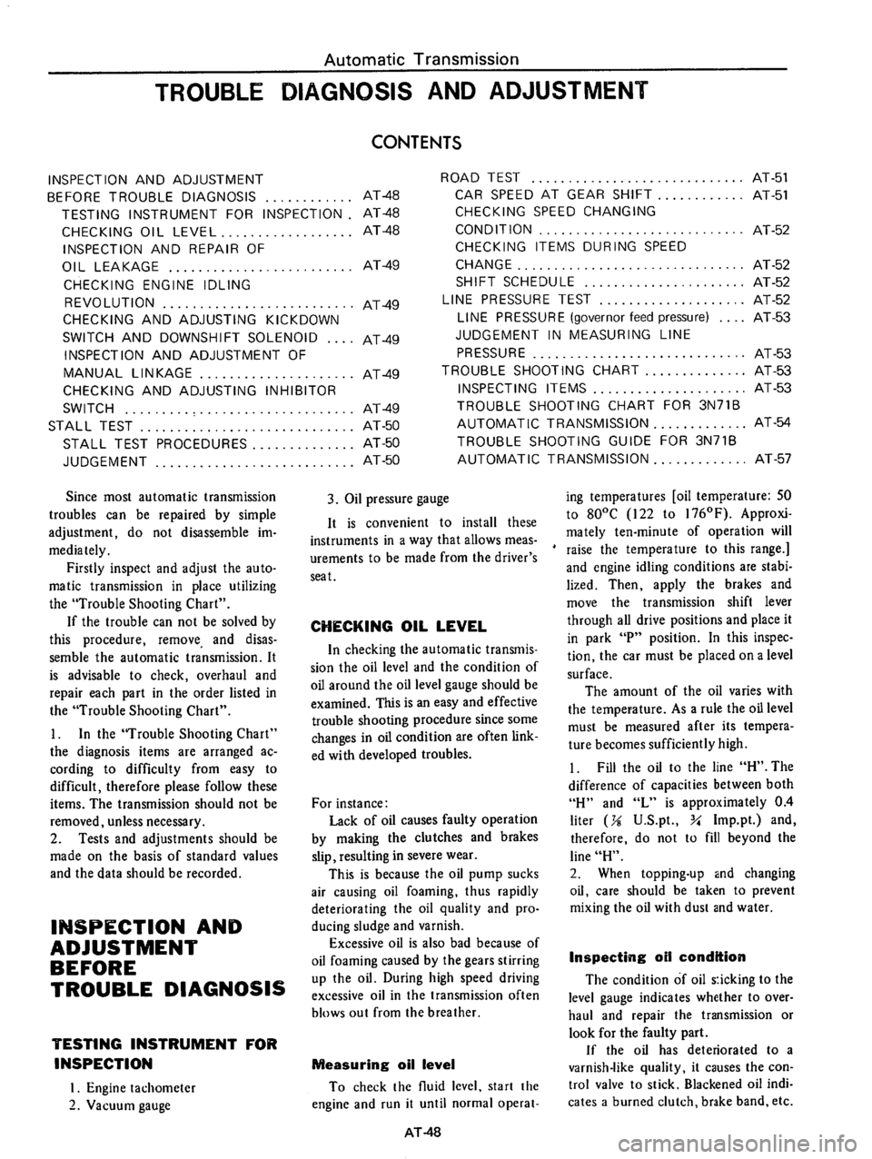 DATSUN 610 1976 Service Manual DATSUN 610 1976 Service Manual