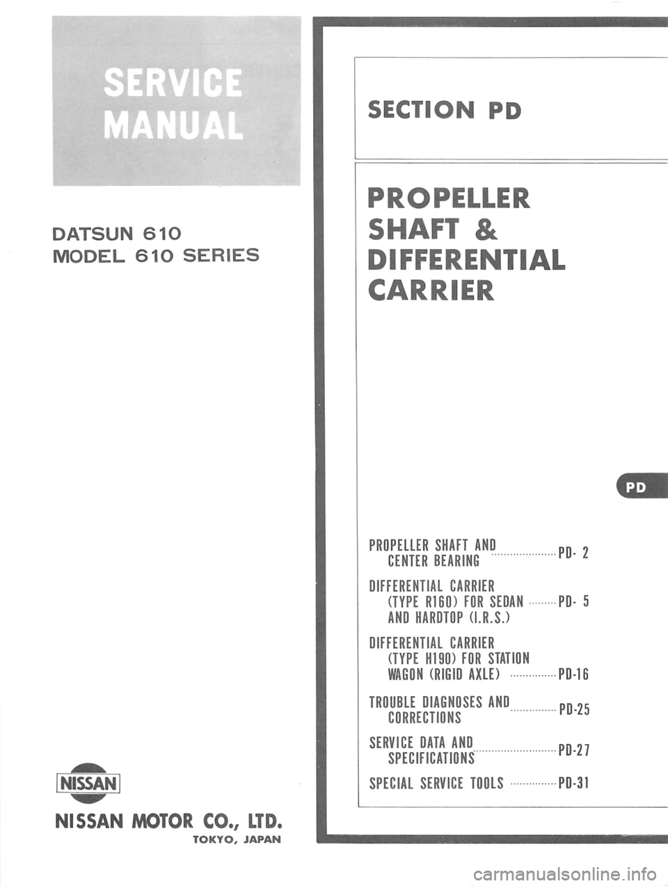 DATSUN 610 1976 Service Manual DATSUN 610 1976 Service Manual