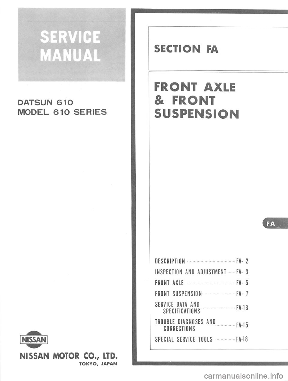 DATSUN 610 1976 Service Manual DATSUN 610 1976 Service Manual