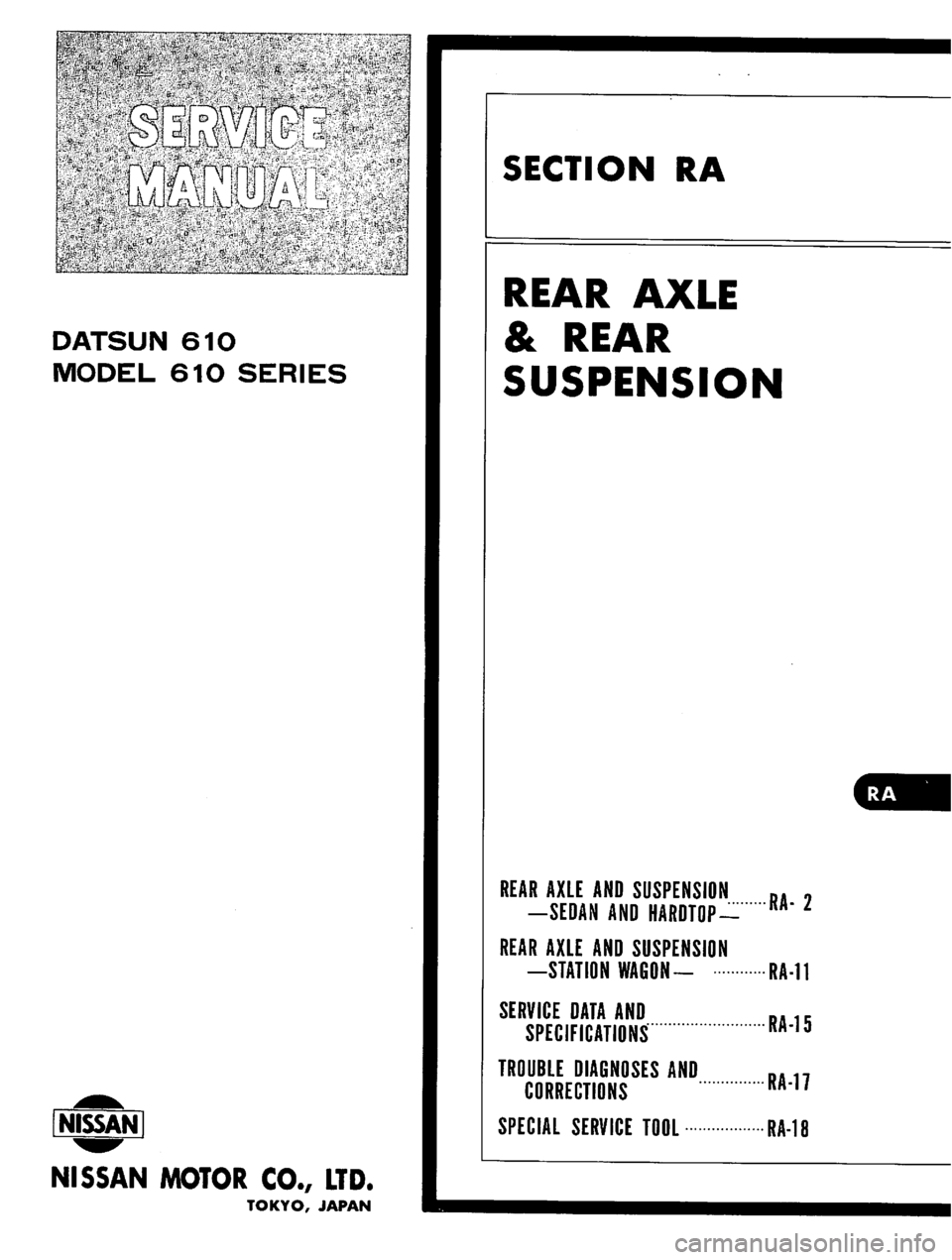 DATSUN 610 1976 Service Manual DATSUN 610 1976 Service Manual