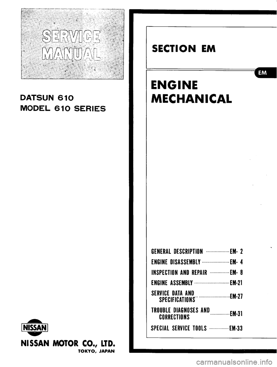DATSUN 610 1976 Workshop Manual DATSUN 610 1976 Workshop Manual
