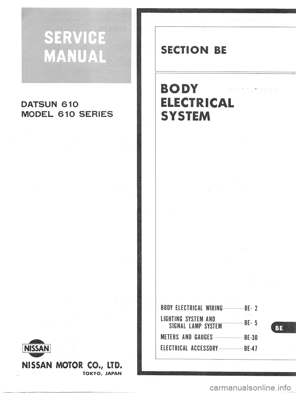 DATSUN 610 1976 Service Manual DATSUN 610 1976 Service Manual
