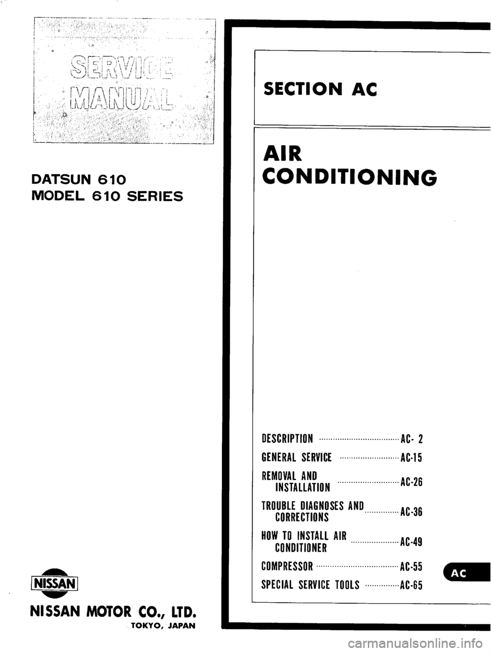 DATSUN 610 1976 Service Manual DATSUN 610 1976 Service Manual