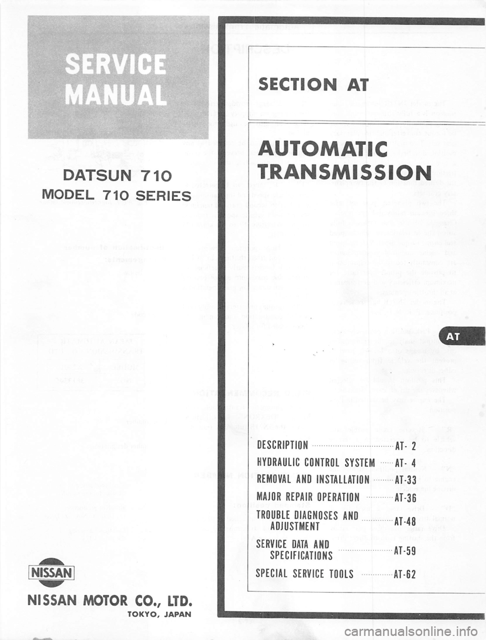 DATSUN 710 1974  Service Manual 