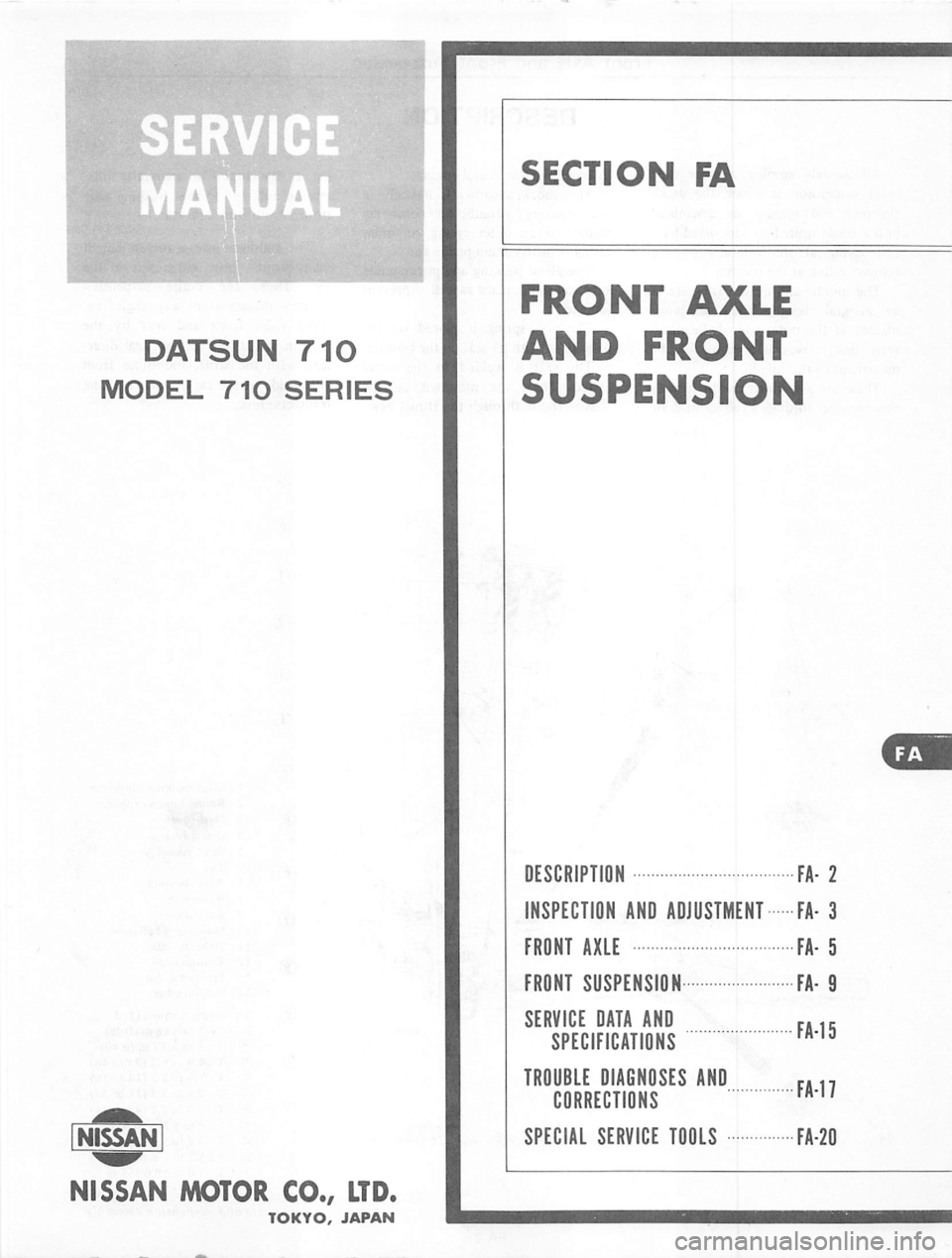 DATSUN 710 1974 Service Manual DATSUN 710 1974 Service Manual