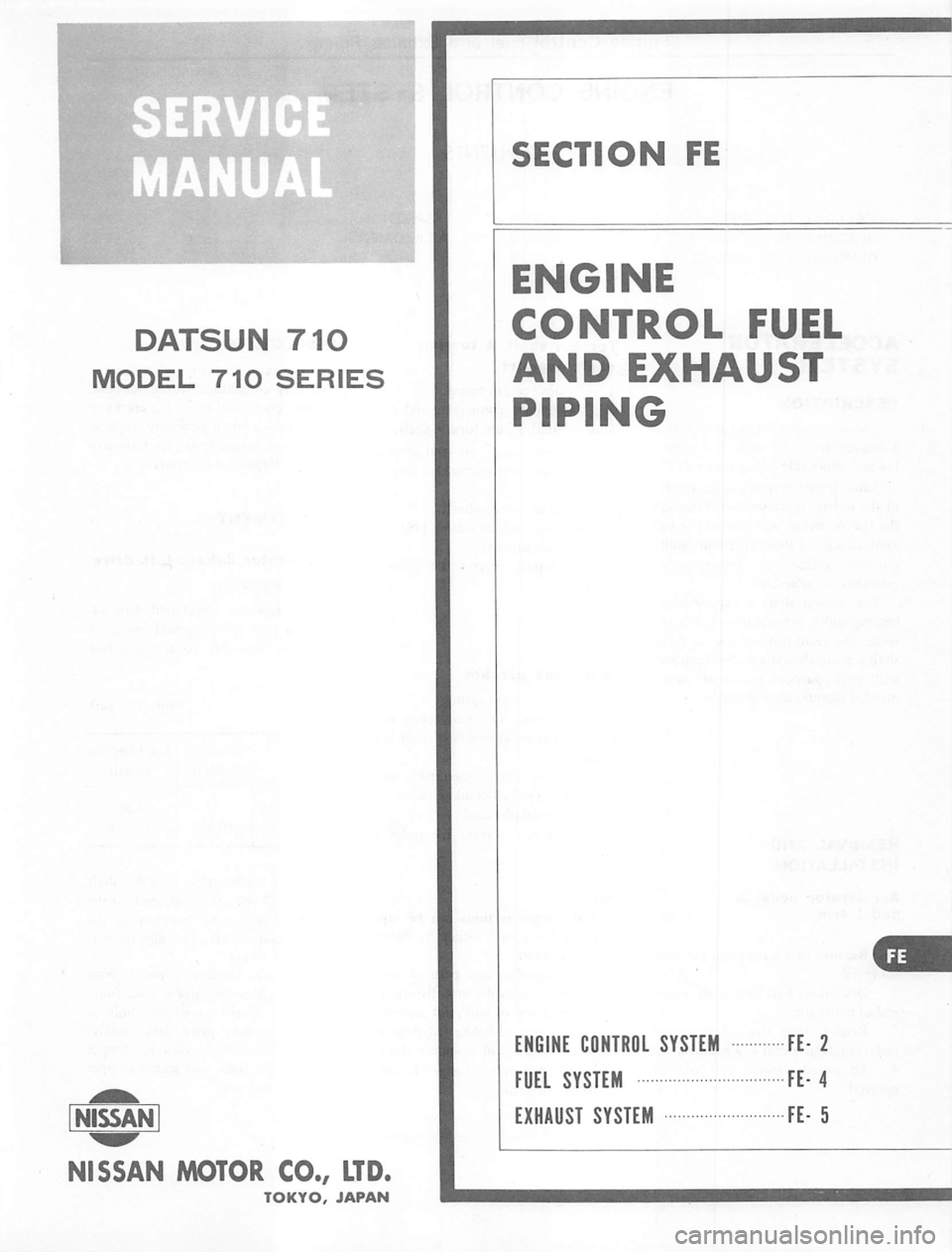 DATSUN 710 1974 Service Manual DATSUN 710 1974 Service Manual