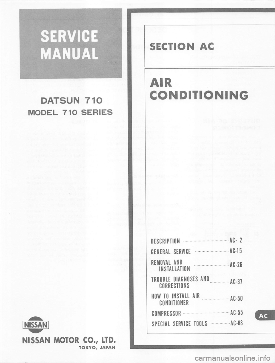 DATSUN 710 1974 Service Manual DATSUN 710 1974 Service Manual