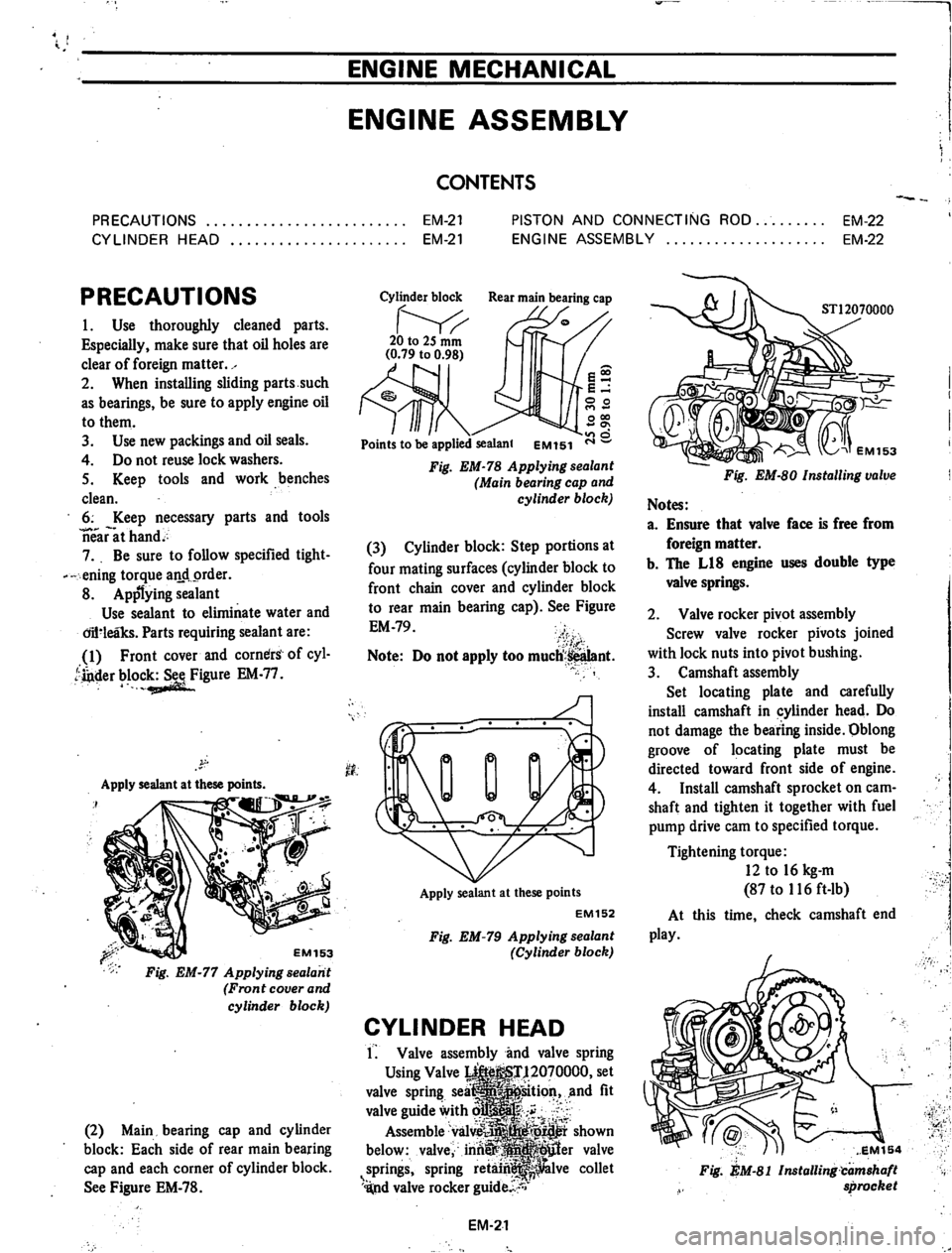 DATSUN 710 1974 Workshop Manual DATSUN 710 1974 Workshop Manual
