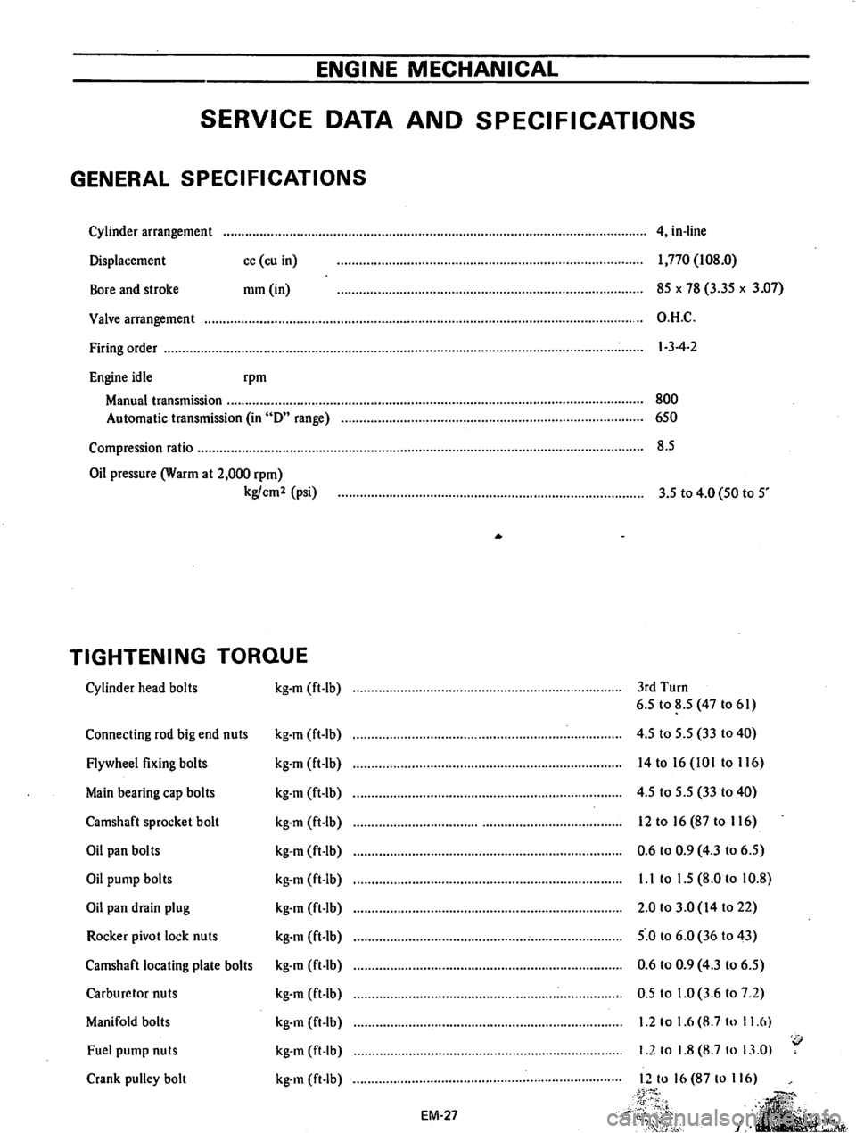 DATSUN 710 1974 Repair Manual DATSUN 710 1974 Repair Manual