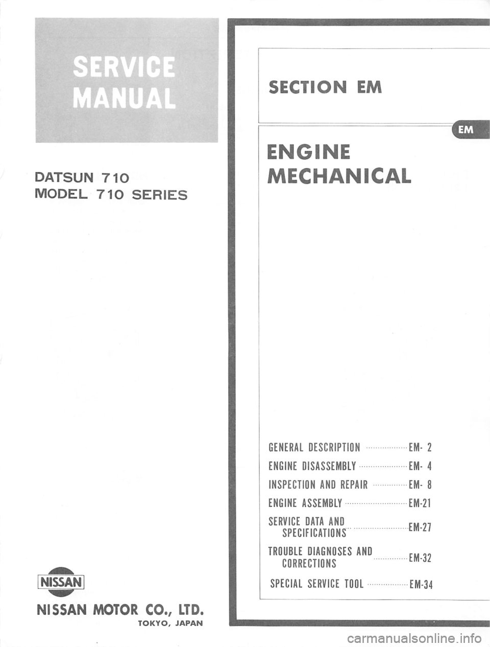 DATSUN 710 1975 Workshop Manual 