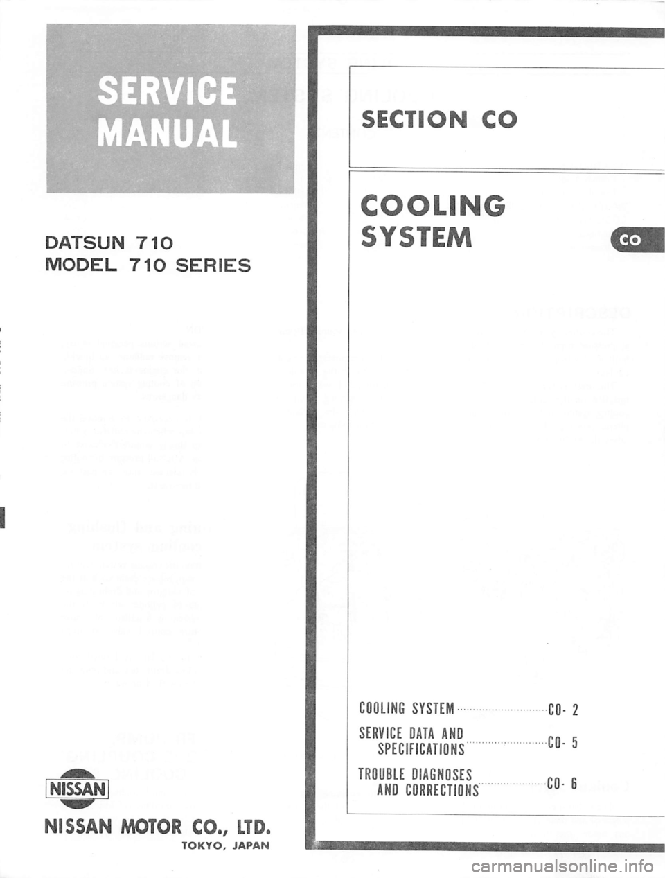 DATSUN 710 1975 Owners Manual 