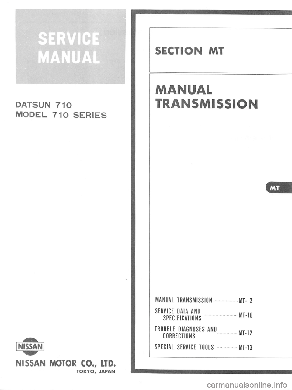 DATSUN 710 1976 Service Manual DATSUN 710 1976 Service Manual