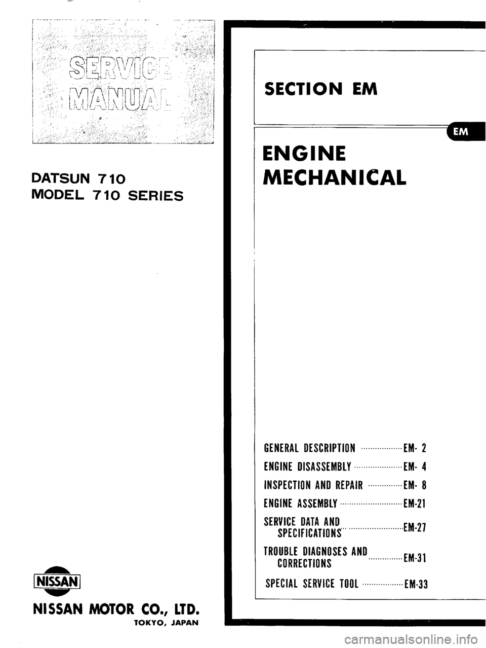 DATSUN 710 1976 Workshop Manual DATSUN 710 1976 Workshop Manual