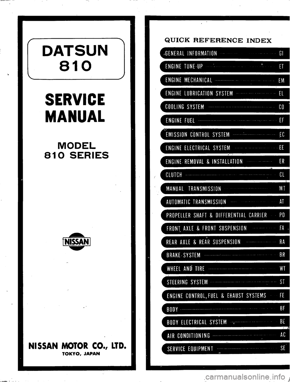 DATSUN 810 1977 Service Manual DATSUN 810 1977 Service Manual