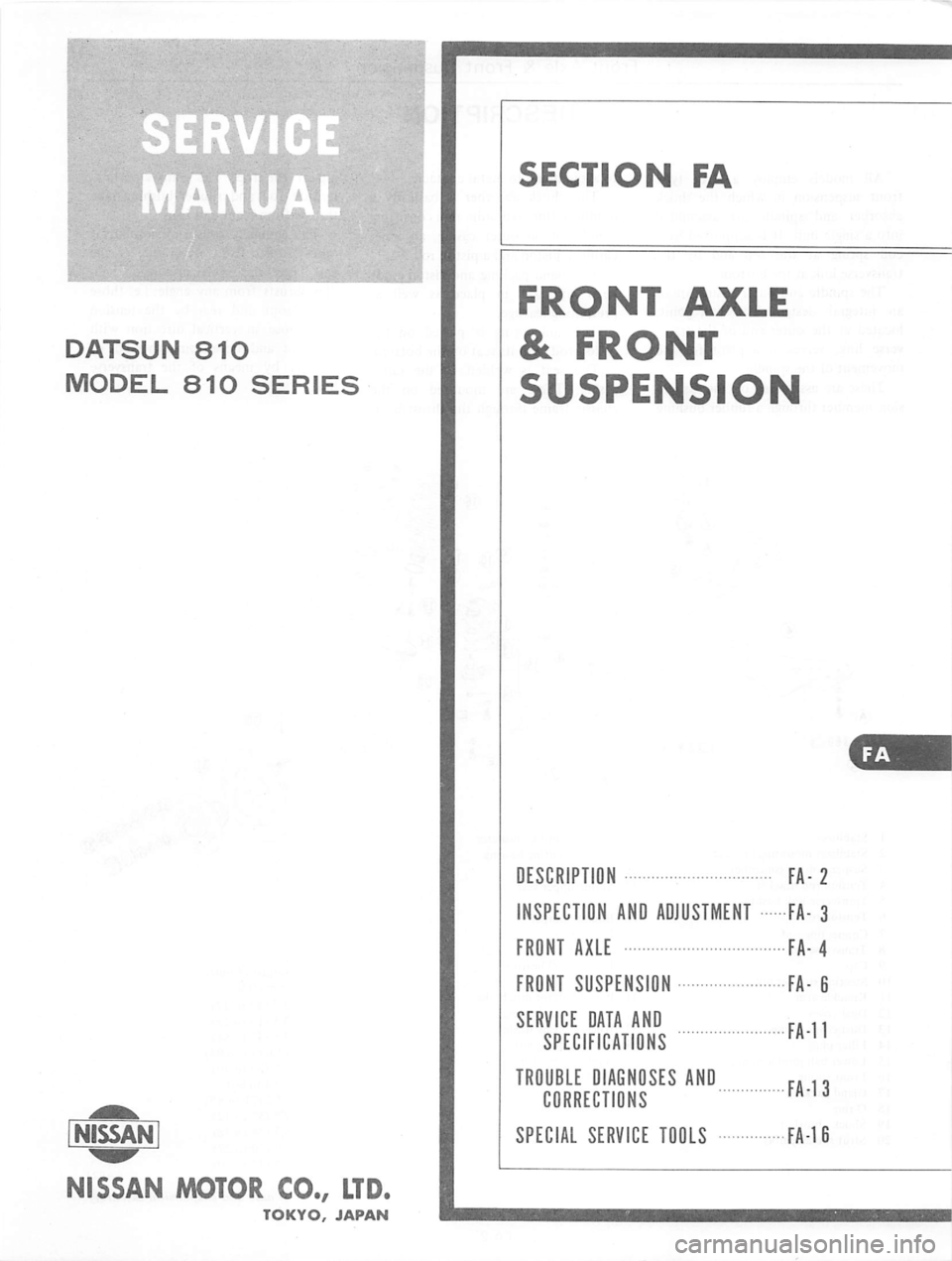 DATSUN 810 1977 Service Manual DATSUN 810 1977 Service Manual