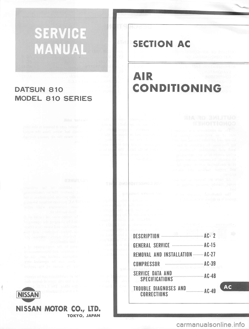 DATSUN 810 1977 Service Manual DATSUN 810 1977 Service Manual