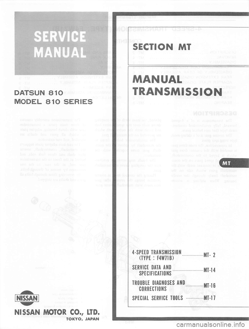 DATSUN 810 1978 Service Manual DATSUN 810 1978 Service Manual