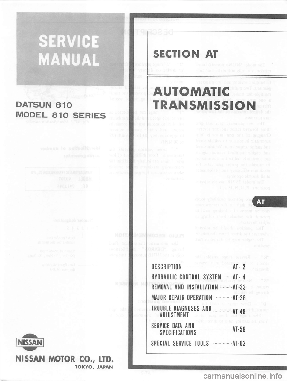 DATSUN 810 1978 Service Manual DATSUN 810 1978 Service Manual
