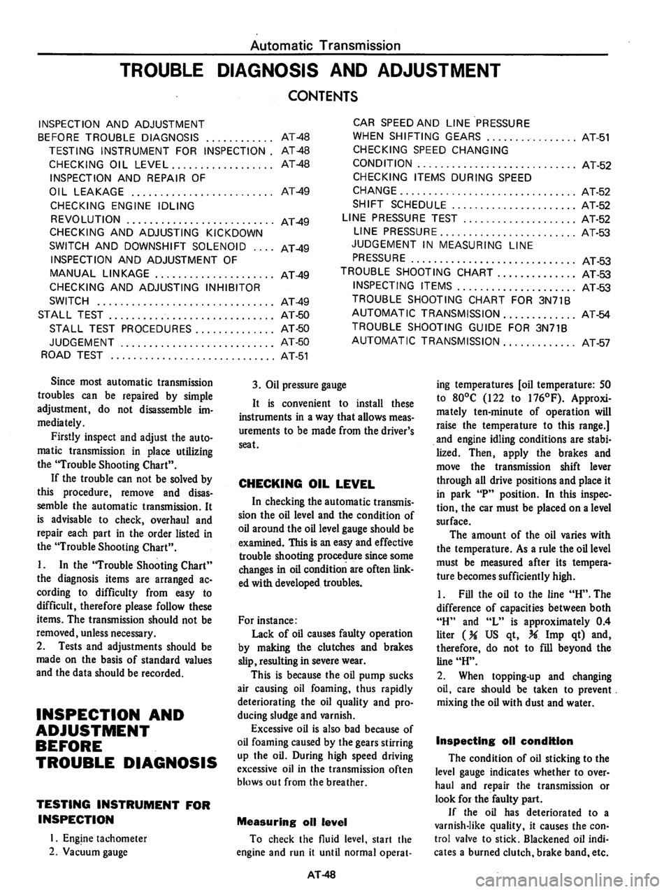 DATSUN 810 1978 Service Manual DATSUN 810 1978 Service Manual