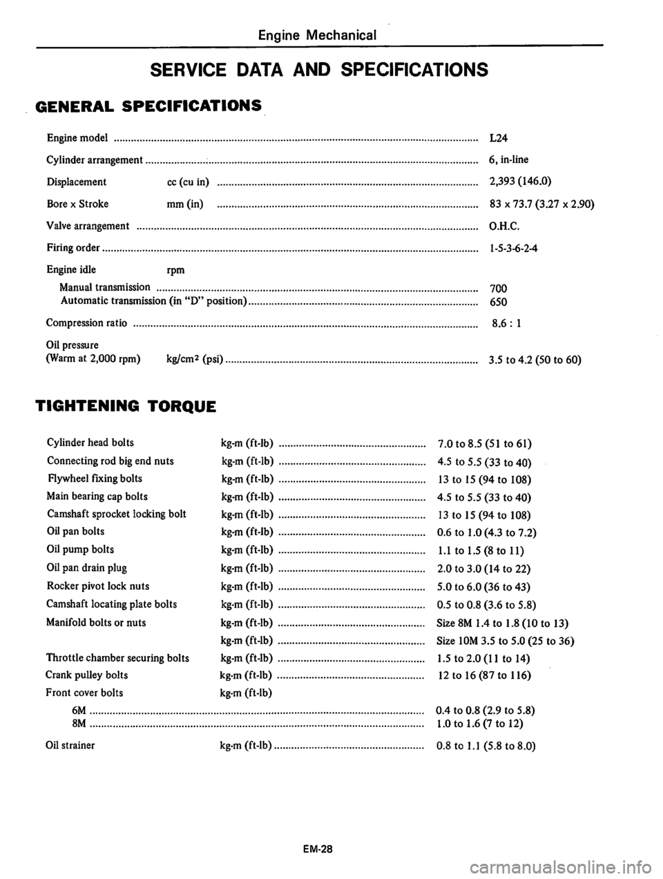 DATSUN 810 1978 Workshop Manual DATSUN 810 1978 Workshop Manual