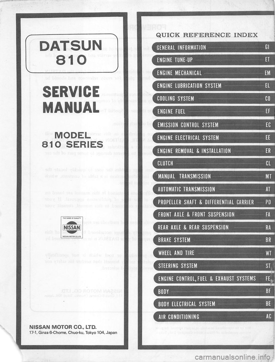 DATSUN 810 1979  Service Manual 