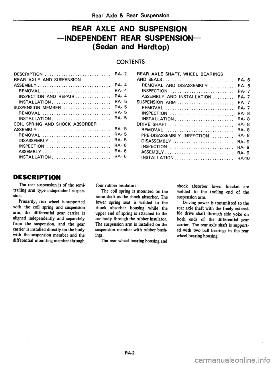 DATSUN 810 1979 Service Manual DATSUN 810 1979 Service Manual