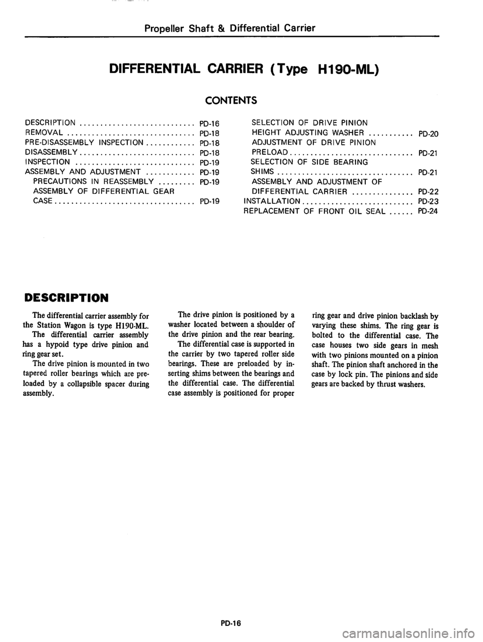 DATSUN 810 1980 Service Manual DATSUN 810 1980 Service Manual
