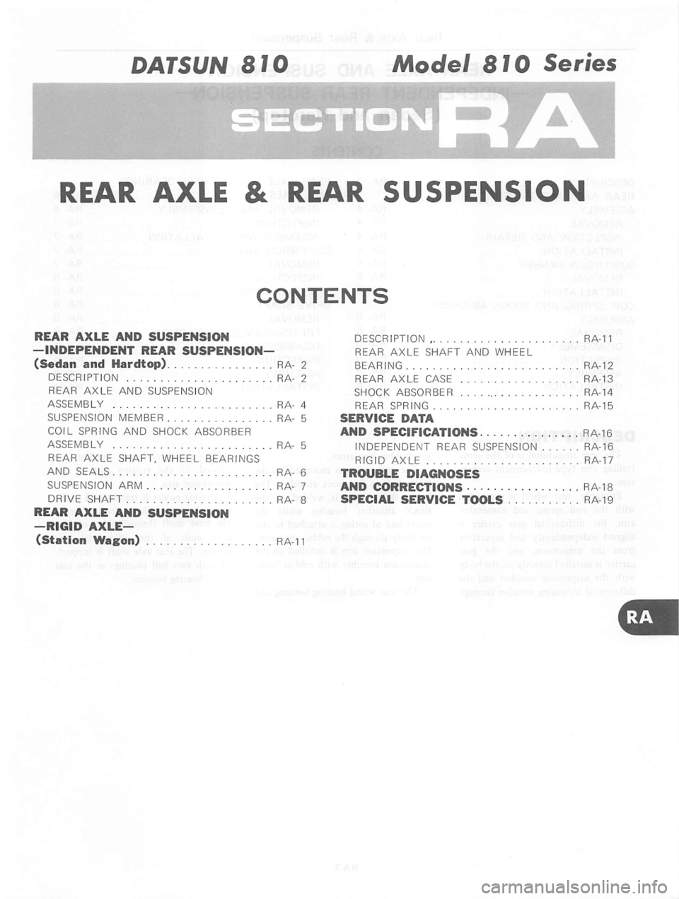 DATSUN 810 1980 Service Manual DATSUN 810 1980 Service Manual