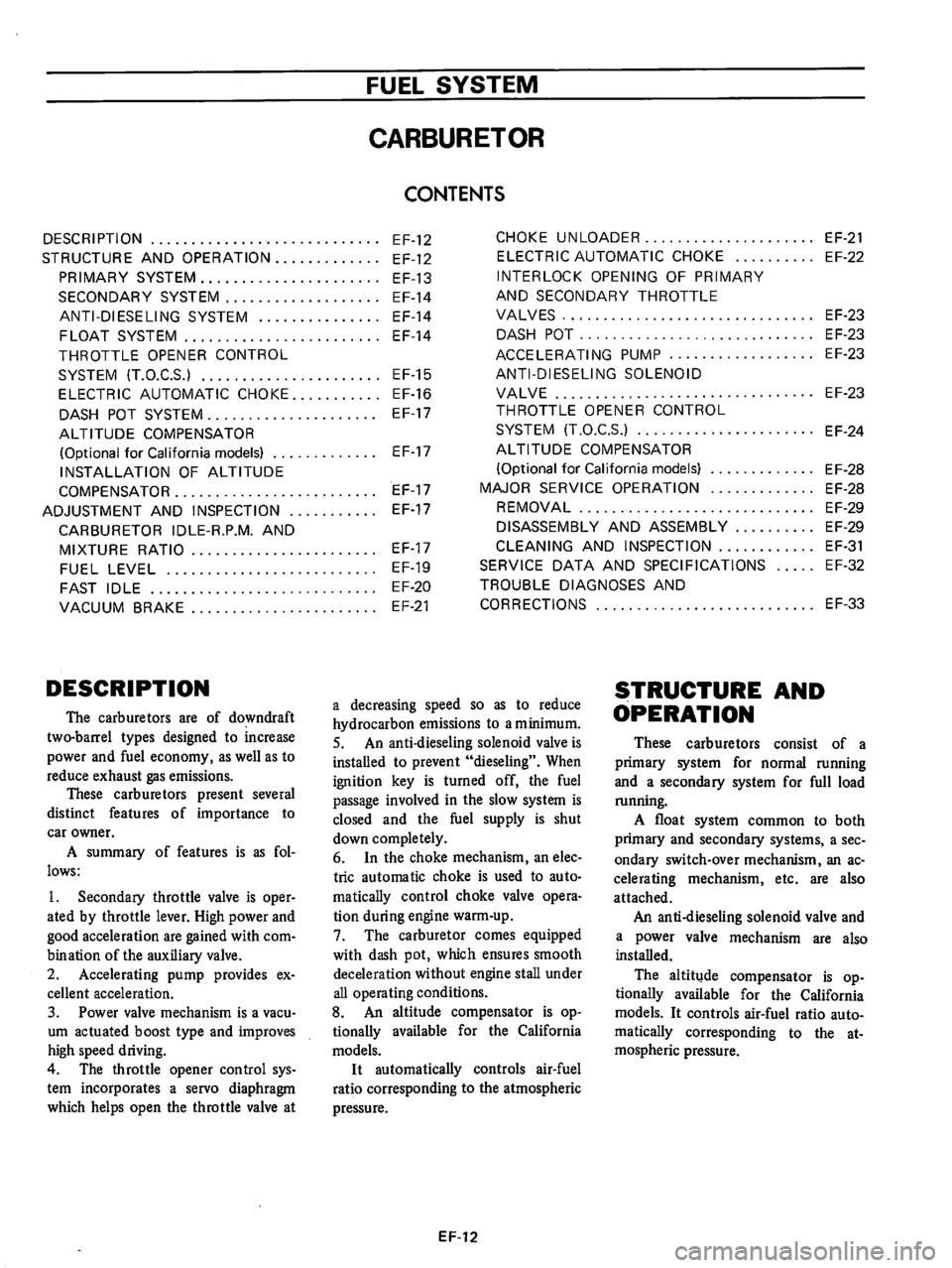 DATSUN B210 1976 Service Repair Manual DATSUN B210 1976 Service Repair Manual