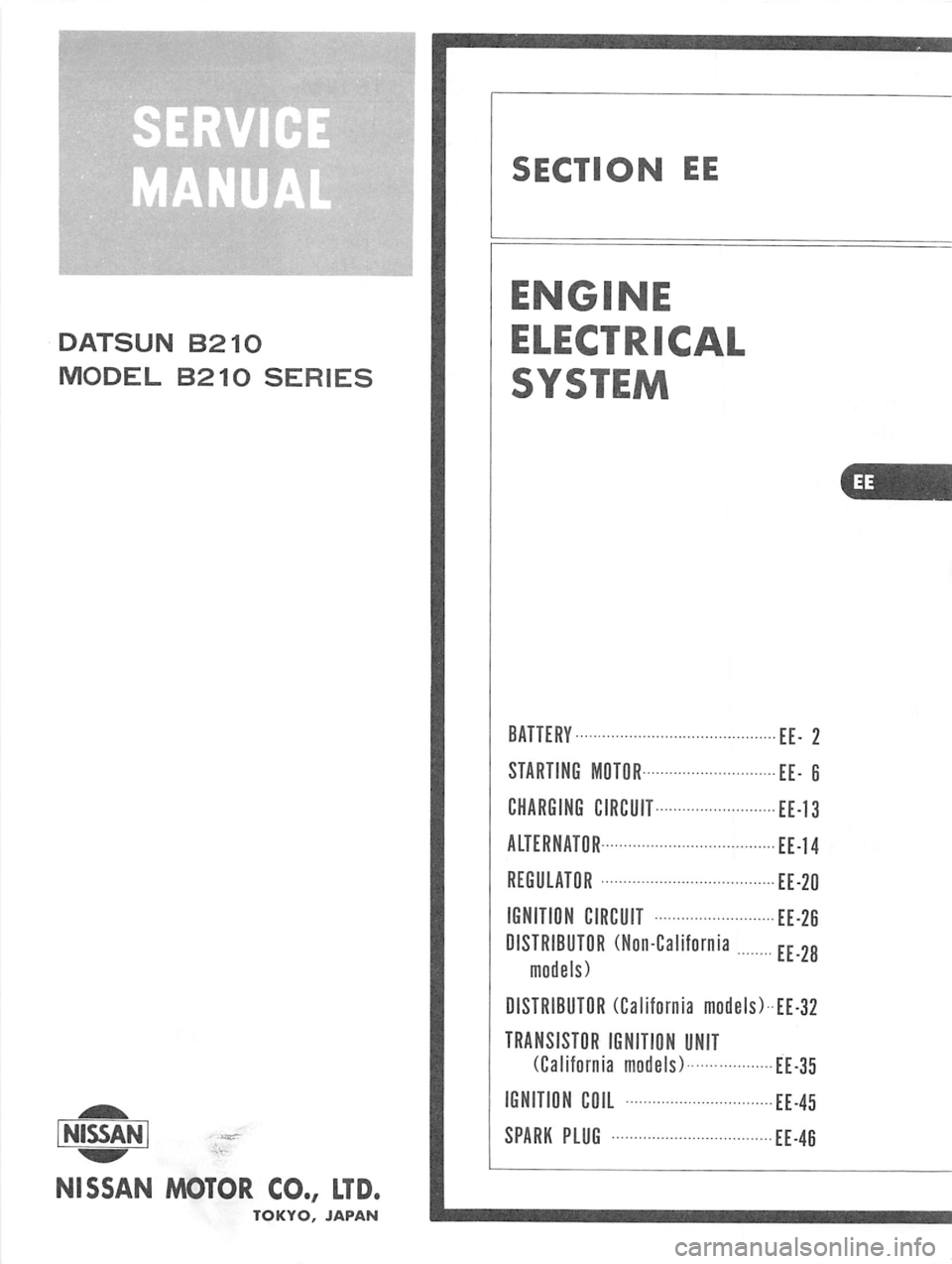 DATSUN B210 1976 Service Repair Manual DATSUN B210 1976 Service Repair Manual