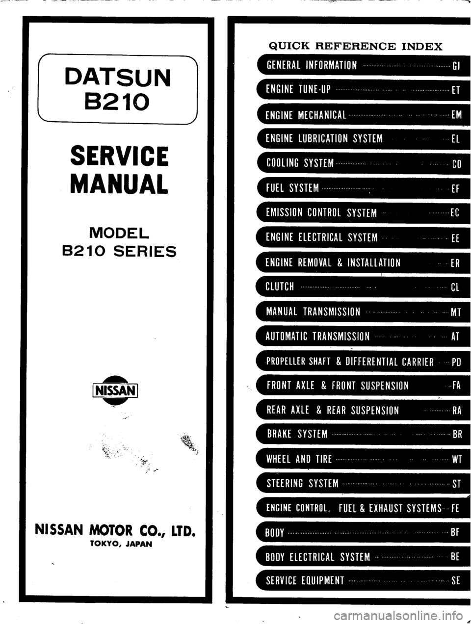 DATSUN B210 1976 Service Repair Manual DATSUN B210 1976 Service Repair Manual