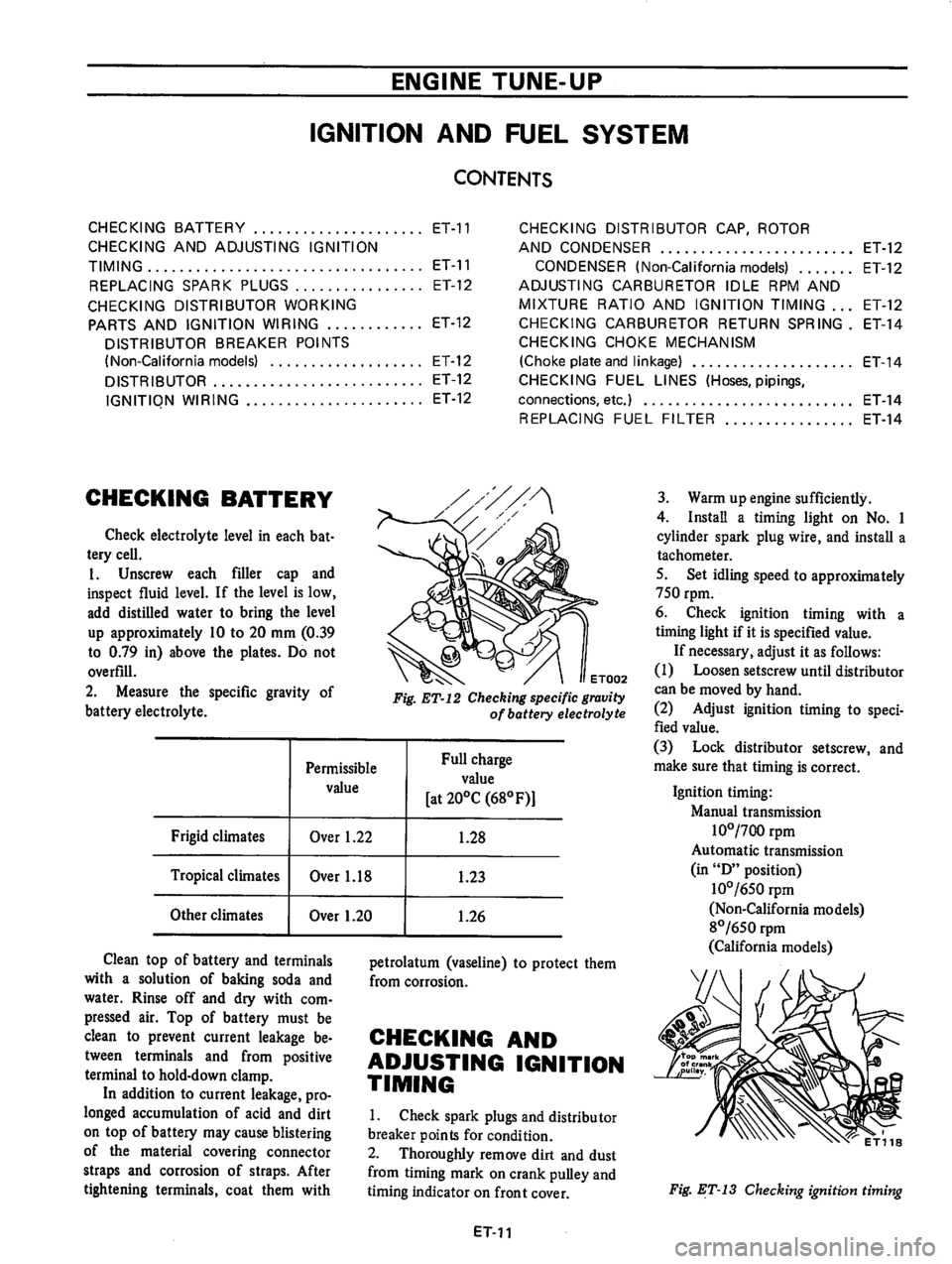 DATSUN B210 1976 Service Owners Manual DATSUN B210 1976 Service Owners Manual