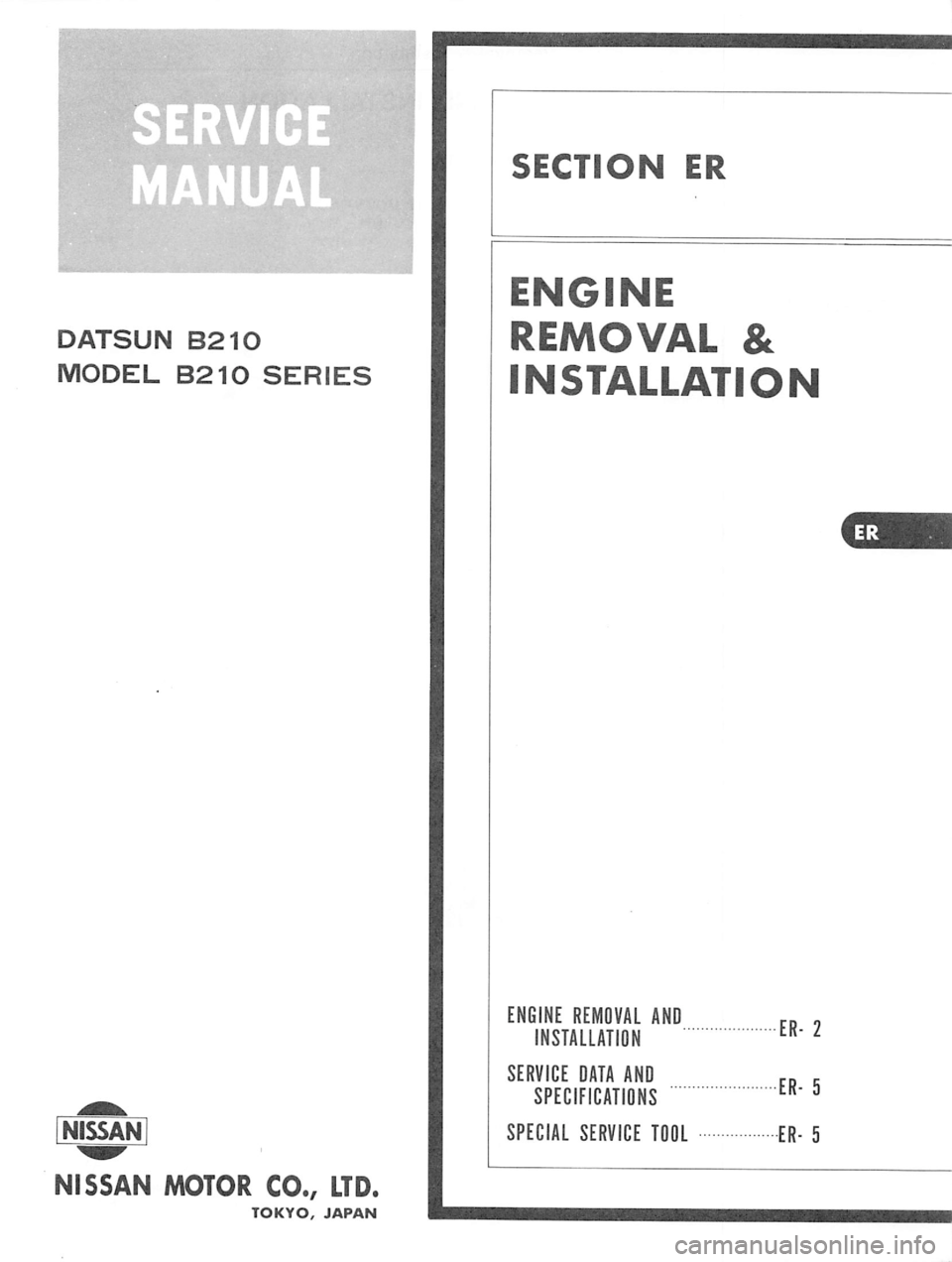 DATSUN B210 1976 Service Repair Manual DATSUN B210 1976 Service Repair Manual