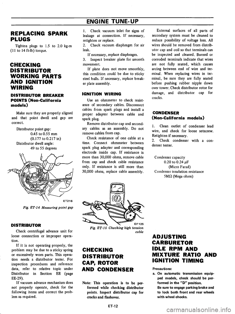 DATSUN B210 1976  Service Owners Manual 