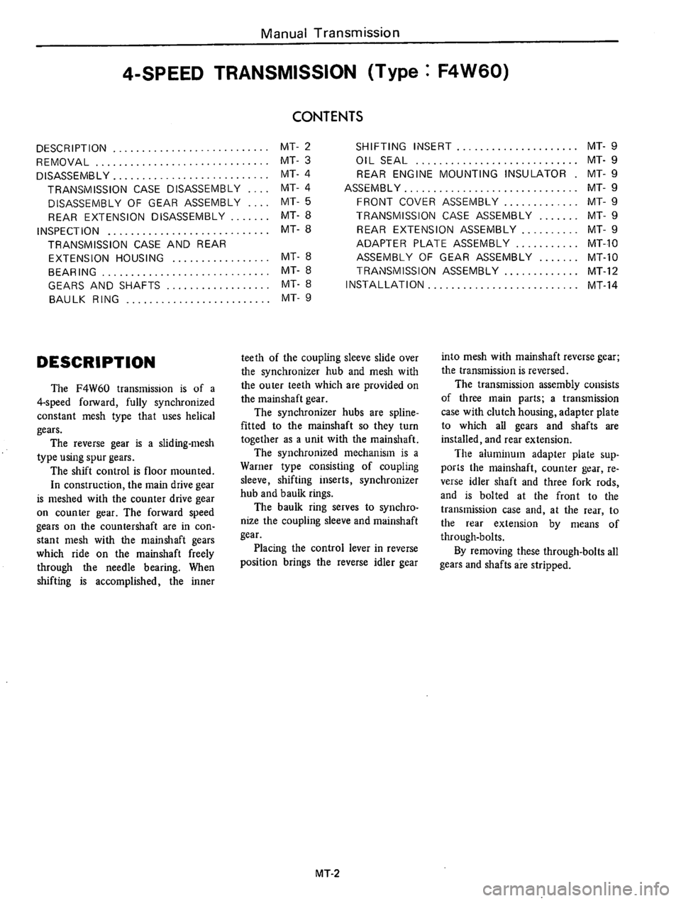 DATSUN B210 1976 Service Repair Manual DATSUN B210 1976 Service Repair Manual