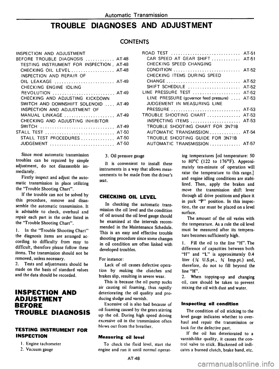 DATSUN B210 1976 Service Repair Manual DATSUN B210 1976 Service Repair Manual