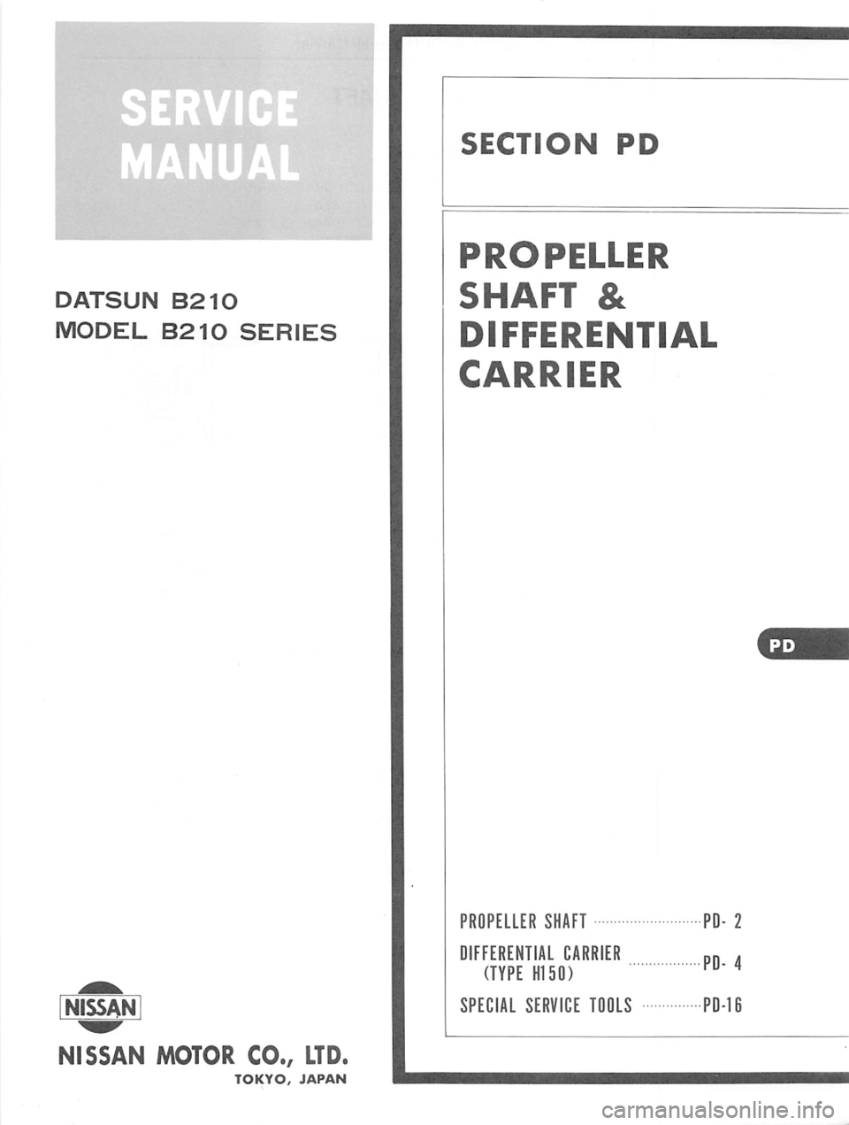 DATSUN B210 1976 Service Repair Manual DATSUN B210 1976 Service Repair Manual