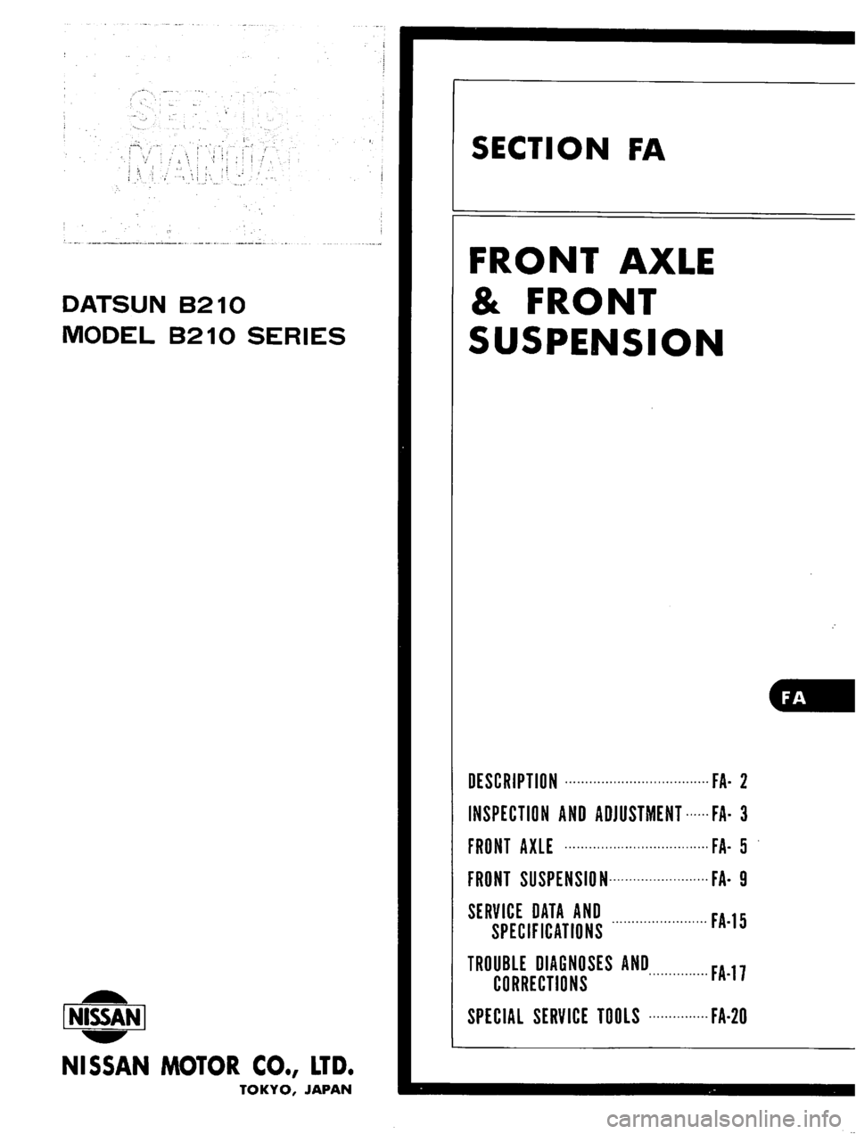DATSUN B210 1976 Service Repair Manual DATSUN B210 1976 Service Repair Manual