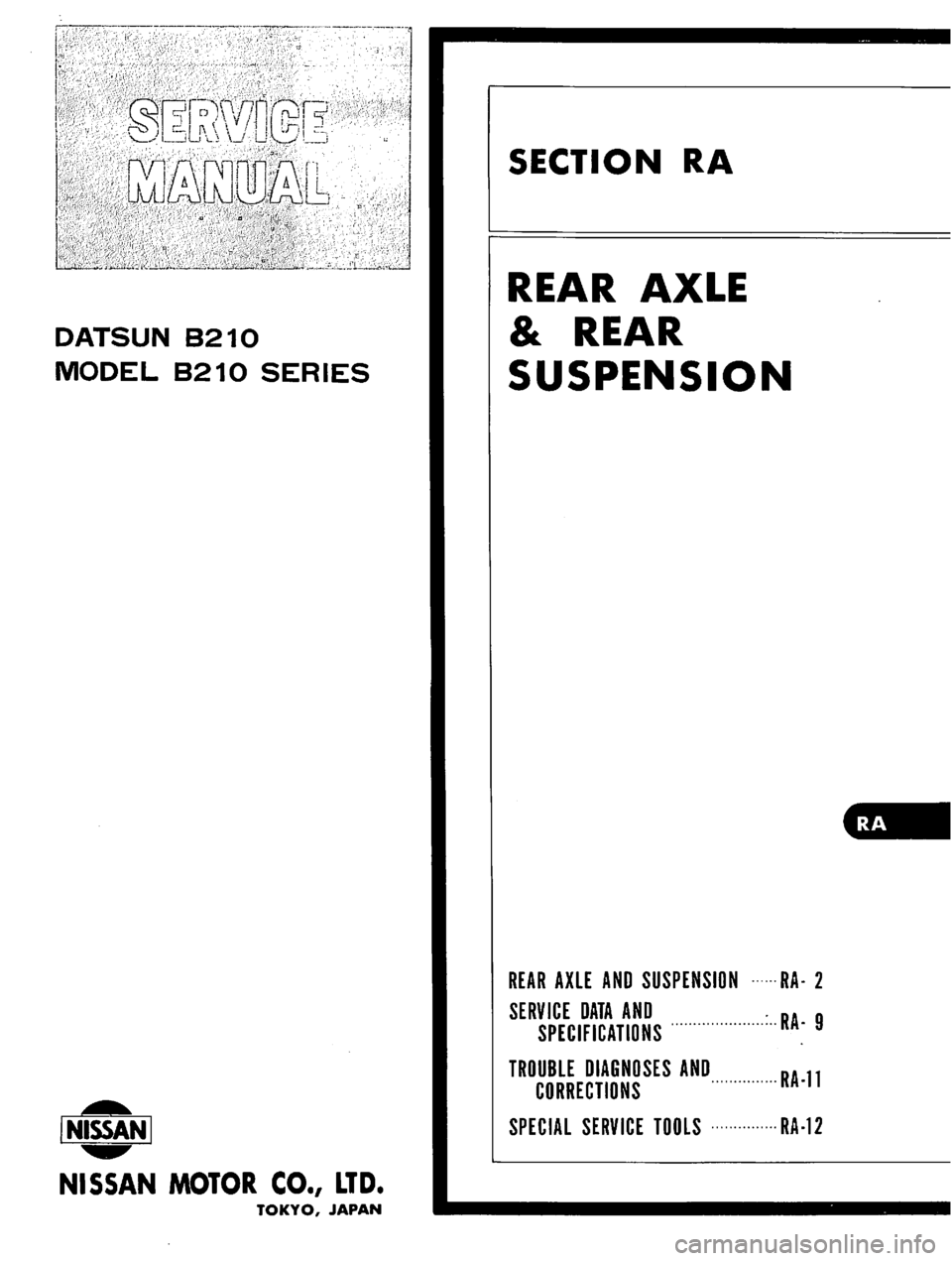 DATSUN B210 1976 Service Repair Manual DATSUN B210 1976 Service Repair Manual