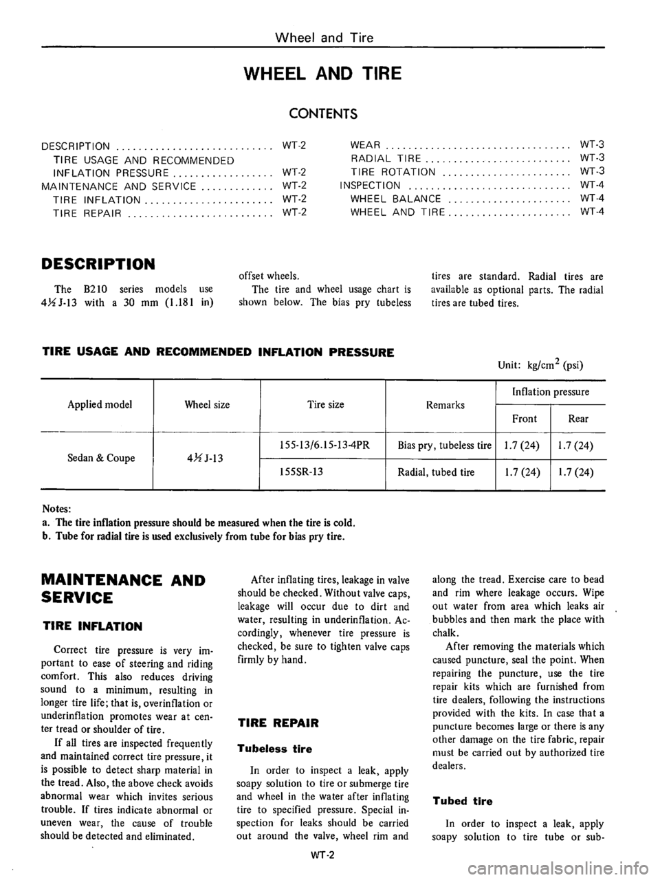 DATSUN B210 1976 Service Repair Manual DATSUN B210 1976 Service Repair Manual