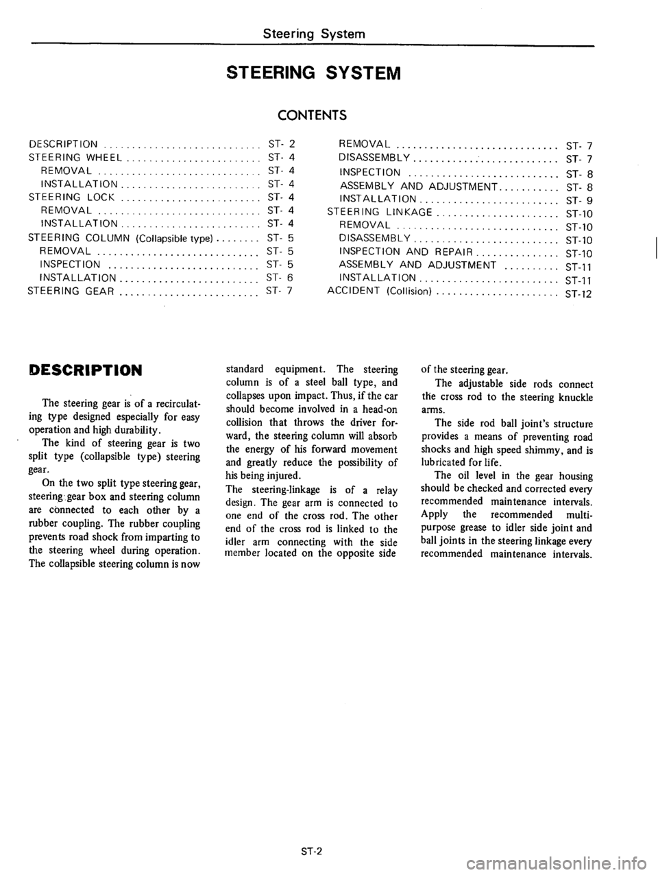 DATSUN B210 1976 Service Repair Manual DATSUN B210 1976 Service Repair Manual